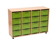 Flexeo® Regal 4 Reihen 16 große Boxen aus biobasiertem treeNside Material 6