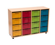 Flexeo® Regal 4 Reihen 16 große Boxen aus biobasiertem treeNside Material 7