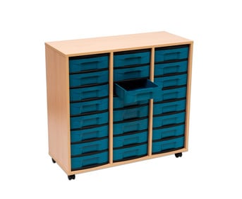 Flexeo® Regal 3 Reihen 24 kleine Boxen aus biobasiertem treeNside Material