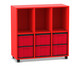 Flexeo® Regal 3 Reihen 6 große Boxen 3 Fächer oben 5