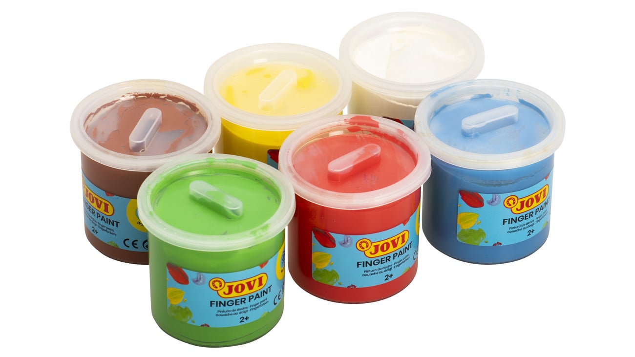 JOVI Fingerfarben im Töpfchen, 6 Stück