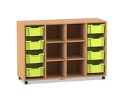 Flexeo® Regal PRO 4 Reihen 8 Boxen Gr M 6 Fächer mittig 7