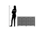 Flexeo® Regal PRO 4 Reihen 24 Boxen Gr S Aufkantung