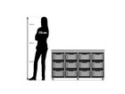 Flexeo® Regal PRO 4 Reihen 12 Boxen Gr M Aufkantung