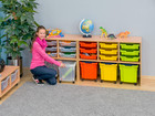 Flexeo® Regal PRO 2 Reihen 6 Boxen Gr S 2 fahrbare XL Boxen