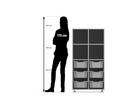 Flexeo® Regal PRO 2 Reihen 6 Boxen Gr M 4 Fächer oben