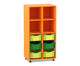 Flexeo® Regal PRO 2 Reihen 6 Boxen Gr M 4 Fächer oben 7