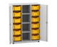 Flexeo® Regalschrank PRO 3 Reihen 12 Boxen Gr M 4 Fächer mittig 6