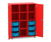 Flexeo® Regalschrank PRO 3 Reihen 6 Boxen Gr M 8 Fächer 2 Türen 6