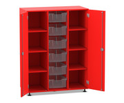 Flexeo® Regalschrank PRO 3 Reihen 6 Boxen Gr M 8 Fächer 2 Türen 3