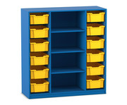 Flexeo® Regal PRO 3 Reihen 12 Boxen Gr M 4 breite Fächer mittig 1