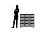 Flexeo® Regal PRO Stahlrahmen 3 Reihen 12 Boxen