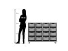 Flexeo® Regal PRO Stahlrahmen 4 Reihen 16 Boxen Gr M