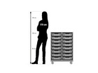 Flexeo® Regal PRO Stahlrahmen 2 Reihen 16 Boxen Gr S