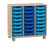 Flexeo® Regal PRO Stahlrahmen 3 Reihen 24 Boxen Gr S 7