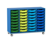Flexeo® Regal PRO Stahlrahmen 4 Reihen 32 Boxen Gr S 5