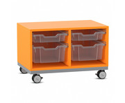 Flexeo® Regal PRO Stahlrahmen 2 Reihen je 2 Boxen Gr S und M 4