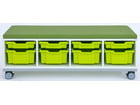Flexeo® Regal PRO Stahlrahmen 4 Reihen je 4 Boxen Gr S und Gr M