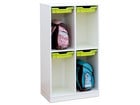 Flexeo® Schulranzenregal PRO 2 Reihen 4 Boxen Gr S für 4 Schulranzen