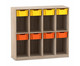 Flexeo® Schulranzenregal PRO 4 Reihen 8 Boxen Gr M für 8 Schulranzen 5