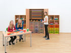Flexeo® Bastelschrank PRO 3 Reihen 24 Boxen Gr S 8 Fächer