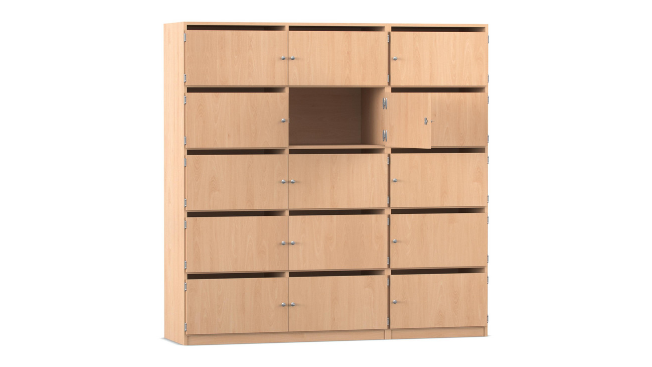 Flexeo® Schließfachschrank 15 Fächer mit Briefschlitzen, Höhe 190 cm