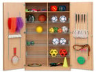 Flexeo® Sportschrank Gerätehaken 8 Gitterkörbe 2 Fächer oben