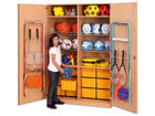 Flexeo® Sportschrank Gerätehaken 4 Gitterkörbe 12 große Boxen