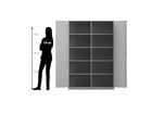 Flexeo® Schrank 10 Fächer 2 verglaste Türen Mittelwand Breite 126 4 cm