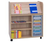 Flexeo® Bücherwagen fahrbar beidseitig 6 kleine Boxen 2