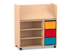 Flexeo® Bücherwagen fahrbar 3 große Boxen