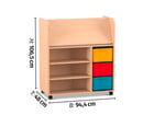 Flexeo® Bücherwagen fahrbar 3 große Boxen
