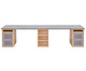 Flexeo® Materialtisch mit 3 Regalen B x T: 250 x 64 cm 7