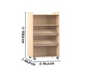 Flexeo® Bücherwagen beidseitig je 2 Schrägablagen 1 Fachboden 4