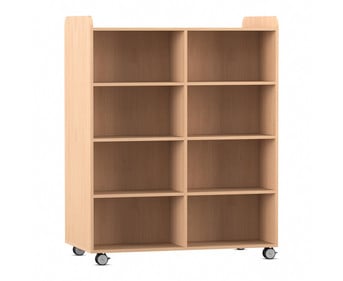 Flexeo® Bücherwagen beidseitig je 6 Fachböden