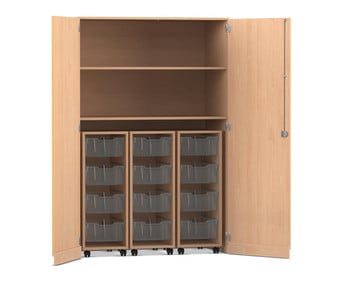 Flexeo® Garagenschrank PRO 3 Rollcontainer 12 Boxen Gr M 2 Fächer