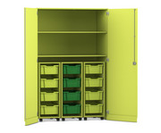 Flexeo® Garagenschrank PRO 3 Rollcontainer 12 Boxen Gr M 2 Fächer 1