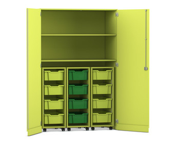 Flexeo® Garagenschrank PRO 3 Rollcontainer 12 Boxen Gr M 2 Fächer