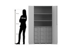 Flexeo® Garagenschrank 3 Fächer 3 Rollcontainer 12 großen Boxen