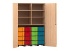 Flexeo® Garagenschrank 6 Fächer 4 Rollcontainer 16 große Boxen