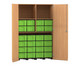 Flexeo® Garagenschrank 2 Fächer 4 Rollcontainer 24 große Boxen 6