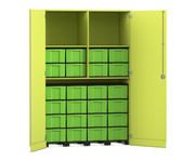 Flexeo® Garagenschrank 2 Fächer 4 Rollcontainer 24 große Boxen 6