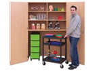 Flexeo® Garagenschrank 6 Fächer 1 Rollcontainer 4 Boxen 1 Transportwagen