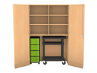Flexeo® Garagenschrank 6 Fächer 1 Rollcontainer 4 Boxen 1 Transportwagen