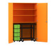 Flexeo® Garagenschrank 3 Fächer 1 Rollcontainer 4 Boxen 1 Transportwagen 6