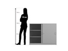 Flexeo® Schiebetürenschrank 6 Fächer Mittelwand Breite 126 4 cm