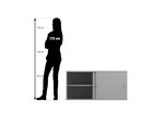 Flexeo® Aufsatzschrank 4 Fächer Schiebtüren Breite 126 4 cm