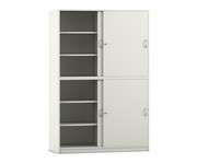 Flexeo® Schiebetürenschrank 12 Fächer Mittelwand 4 Türen Breite: 126 4 cm 3