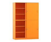 Flexeo® Schiebetürenschrank 12 Fächer Mittelwand 4 Türen Breite: 126 4 cm 6