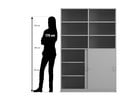 Flexeo® Schiebetürenschrank 12 Fächer Mittelwand 2 Türen Breite 126 4 cm